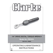 Clarke 1700635 PRO235 1 4 Inch Drive Digital Torque Wrench manual cover