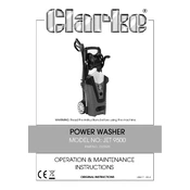 Clarke 7333520 JET9500 Power Washer manual cover