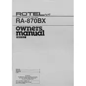 Rotel RA-870BX Amplifier manual cover