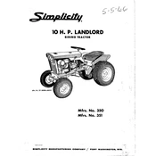 Simplicity 990350 Landlord Tractor manual cover