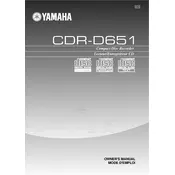 Yamaha CDR-D651 Recorder manual cover