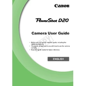 Canon PowerShot D20 manual cover