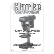 Clarke 6505510 CDP101B 13mm Drill Press manual cover