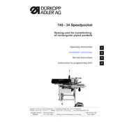 Dürkopp Adler 745-34 Speedpocket Sewing Machine manual cover