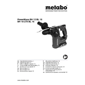 Metabo BH 18 LTX BL 16 Hammer manual cover