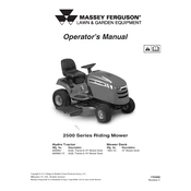 Massey Ferguson 2500 Series 2690967 2522 Tractor manual cover