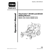 Toro TimeCuter ZD380 74432 Mower manual cover