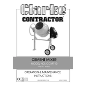 Clarke 3400855 CCM110 Cement Mixer manual cover