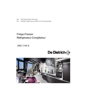 De Dietrich DKD1145W Refrigerator manual cover