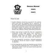 Pyle PHSP4 Speaker manual cover