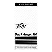 Peavey Backstage 110 Mixer manual cover