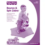 Fisher Price Mattel Bounce and Spin Zebra K0317 Toy manual cover