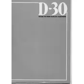 Yamaha Electone D-30 Keyboard manual cover