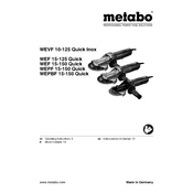 Metabo WEF 15-125 Quick Grinder manual cover