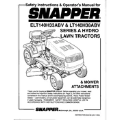 Snapper Series A ELT140H33ABV Tractor manual cover