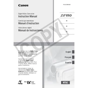 Canon ZR950 manual cover