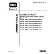 Toro GrandStand 79549 Mower manual cover