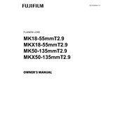 Fujifilm X-Mount Cine MK18-55mmT2.9 Lens manual cover