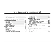 Saturn Sky 2010 manual cover