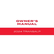 Honda Transalp 2024 Motorcycle manual cover