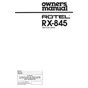 Rotel RX-845 Receiver manual cover