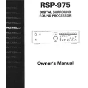 Rotel RSP-975 Sound Processor manual cover