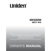 Uniden MK800W MIC manual cover