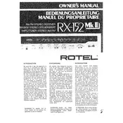 Rotel RX-152 MKII Receiver manual cover