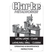 Clarke 7610300 CL500M Lathe Metal Drill manual cover