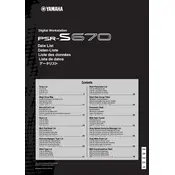 Yamaha PSR-S670 Keyboard manual cover