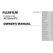 Fujifilm X-Mount Prime XC35mmF2 Lens manual cover