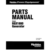 Subaru Robin RGX1800 Generator manual cover