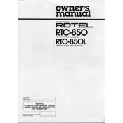 Rotel RTC-850-850L Amplifier manual cover