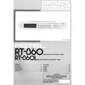 Rotel RT-860 Tuner manual cover