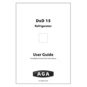 AGA DxD 15 Refrigerator manual cover