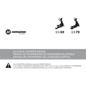 Horizon Fitness EX69 2012 Elliptical manual cover