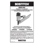 Bostitch N95162 Nailer manual cover