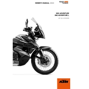 KTM Adventure 890 2022 Motorcycle manual cover