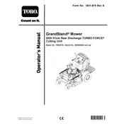 Toro GrandStand Turbo Force 74540TE Mower manual cover