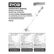 Ryobi P20102 Trimmer manual cover