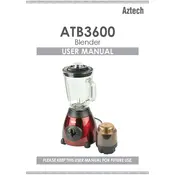 Aztech ATB3600 Blender manual cover