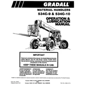 Gradall 534C-9 Forklift manual cover