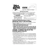 Dirt Devil KWIK Desktop Utility Hand Vac M0201SLV manual cover