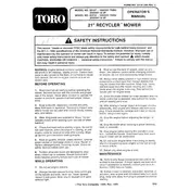 Toro Recycler 21-inch 20107 Mower manual cover