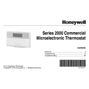 Honeywell Series 2000 Thermostat manual cover