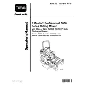 Toro Z Master Turbo Force 5000 Series 74933 Mower manual cover