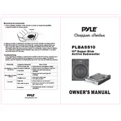 Pyle PLBASS10 Subwoofer manual cover