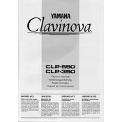 Yamaha Clavinova CLP-350 Piano manual cover