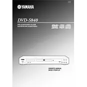 Yamaha DVD-S840 Disc Player manual cover