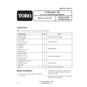 Toro Z Master 72-inch 100-9678 Recycler Kit manual cover